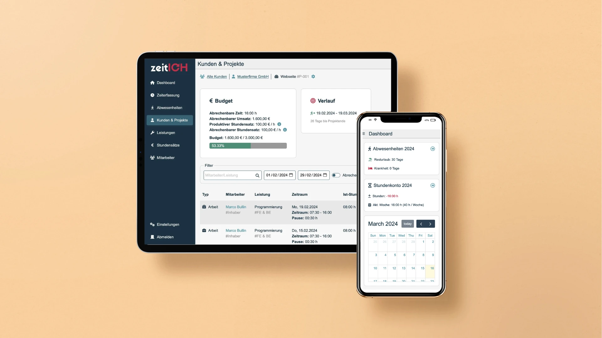 Zeiterfassungs App. Mobile Zeiterfassung. Kostenlos